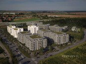Prodej bytu 1+kk, 28,3 m2 plus lodžie 8,8 m2 v rezidenčním projektu U Lesíka ve Znojmě, cena 3490780 CZK / objekt, nabízí 