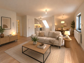 Prodej moderního bytu 3+kk s terasou, oplocenou zahrádkou a 2x PS, v obci Jírny, okr. Praha-východ, cena 9885000 CZK / objekt, nabízí Altoja Living, s.r.o.