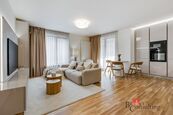 Pronájem nového bytu 3+kk 82m2, v nadstandardním vybavením, recepce, garážové stání, lodžie, cena 60000 CZK / objekt / měsíc, nabízí Realityspolu