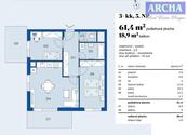 Prodej bytu 3+kk, plocha 61,4 m2 + 2 x Balkón, 5. NP, Praha 4, cena 10818000 CZK / objekt, nabízí 
