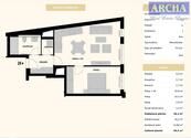 Prodej nového bytu 2+kk, celkem 85,3 m2, 1. patro, Praha Nusle, cena 8872000 CZK / objekt, nabízí ARCHA realitní kancelář