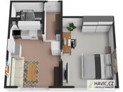 Pronájem bytu 2+kk, 36,22 m, Liberec IV-Perštýn, Kominická 601/3, cena 13000 CZK / objekt / měsíc, nabízí 