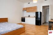Nový vybavený byt 1+kk k pronájmu v nové rezidenci Zahálka na Praze 12 v lokalitě Modřany, cena 21000 CZK / objekt / měsíc, nabízí 