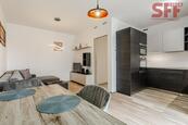 Moderní apartmán 2+kk (56 m2) se zasklenou velkou lodžií (17 m2) v novém bytovém komplexu Harfa , cena 36500 CZK / objekt / měsíc, nabízí 