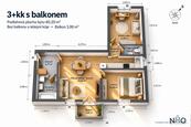 Prodej bytu 3+kk, 60,2 m², s balkonem, výtahem a vlastním parkovacím stáním Kaznějov, cena 5090000 CZK / objekt, nabízí 