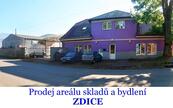 Prodej areál skladů 620 m2 + 5x byt ( bytový dům ), ZDICE, poblíž Exit D5., cena cena v RK, nabízí 