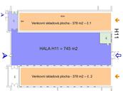 Nájem plochy pod uzavřením, 2x 378 m2, Praha 9, Horní Počernice, cena 24000 CZK / objekt / měsíc, nabízí ARCHA - průmyslová kancelář