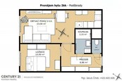 Pronájem moderního bytu 2+kk v Poděbradech po kompletní rekonstrukci, cena 17000 CZK / objekt / měsíc, nabízí 
