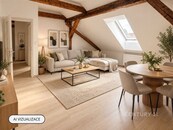 Světlá podkrovní jednotka 2+1 s přiznanými trámy, terasou a zahrádkou, 75,8 m2 - ul. Josefská, M. Třebová, cena 2890000 CZK / objekt, nabízí 