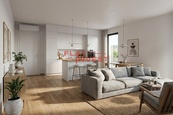 Prodej nadstandardního bytu 3+kk 62,6 m2 s terasou 14,2 m2 v unikátním projektu AHOJ Vanguard, Praha - Modřany, cena 11990000 CZK / objekt, nabízí 