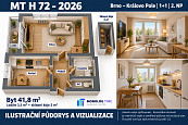 BJ Brno – Královo Pole, 1+1/L, ve 2. nadzemním podlaží, 41,8 m² + lodžie a sklepní kóje, podíl 1/2, cena 3500000 CZK / objekt, nabízí 