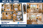 BJ Poniklá, 2+1, ve 2. nadzemním podlaží, 54,2 m², balkón 2,1 m², cena 16000000 CZK / objekt, nabízí 